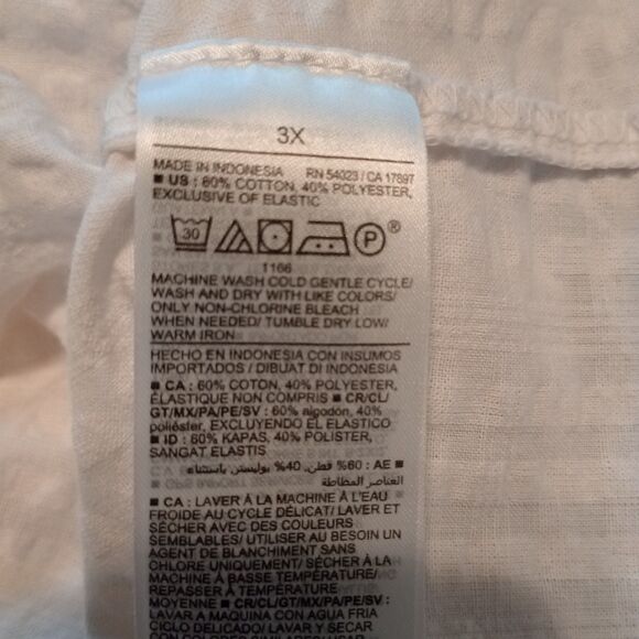 Old Navy Smocked Flutter Sleeve Tank Top 3X. White Boho Peasant Dress Up or Down - Picture 5 of 7